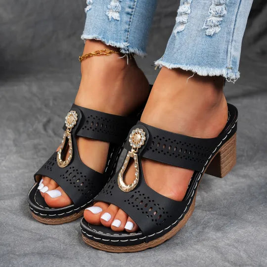 Orthopedic Rhinestones Heel Sandals ( BUY 2 FREE SHIPPING )