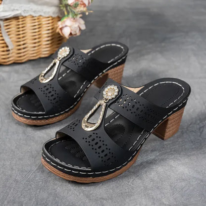 Orthopedic Rhinestones Heel Sandals ( BUY 2 FREE SHIPPING )
