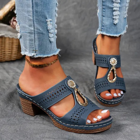 Orthopedic Rhinestones Heel Sandals ( BUY 2 FREE SHIPPING )